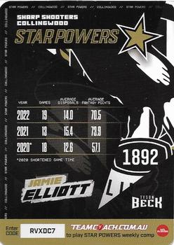 2023 AFL TeamCoach - Star Powers - Silver #SP-18 Jamie Elliott Back